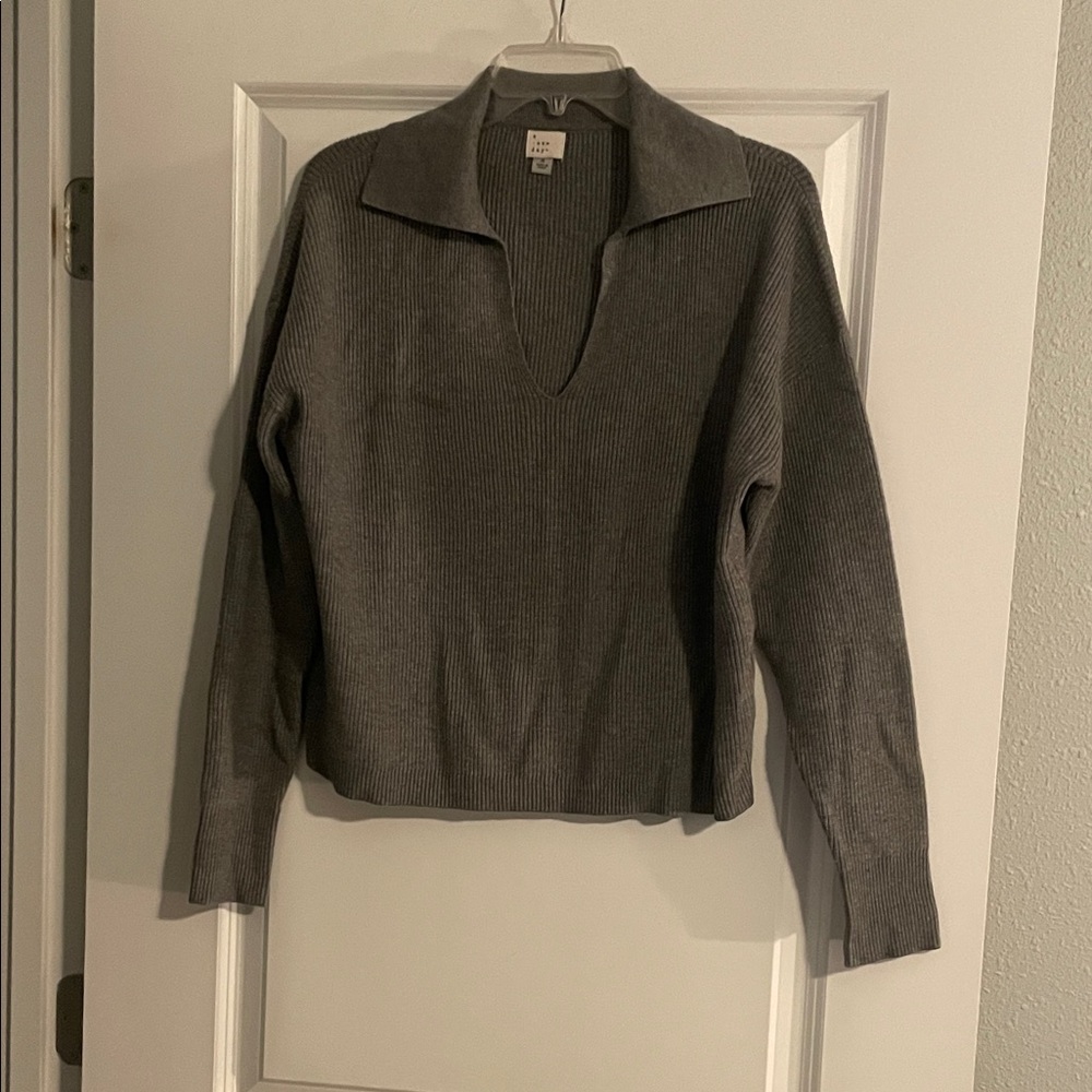 a new day Charcoal Ribbed Sweater size Medium NWOT